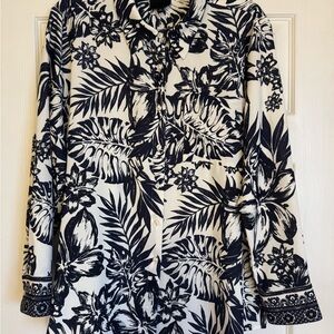 Alex Marie - Navy and White Floral Blouse